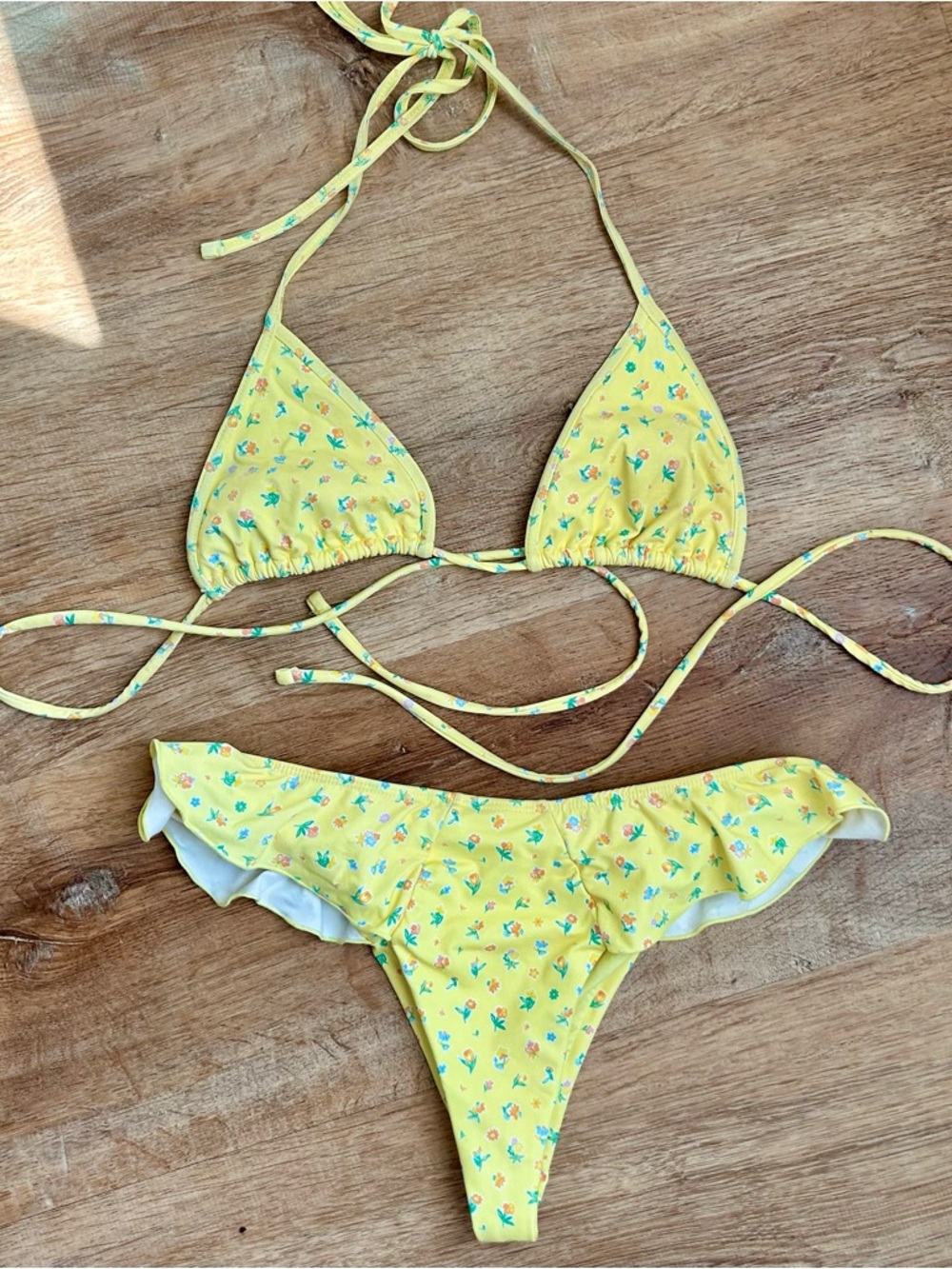 Frankie's Bikinis Yellow Floral Bikini